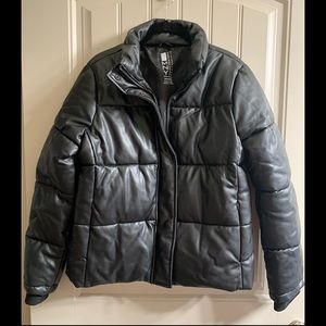 Faux leather black puffer jacket MNY performance